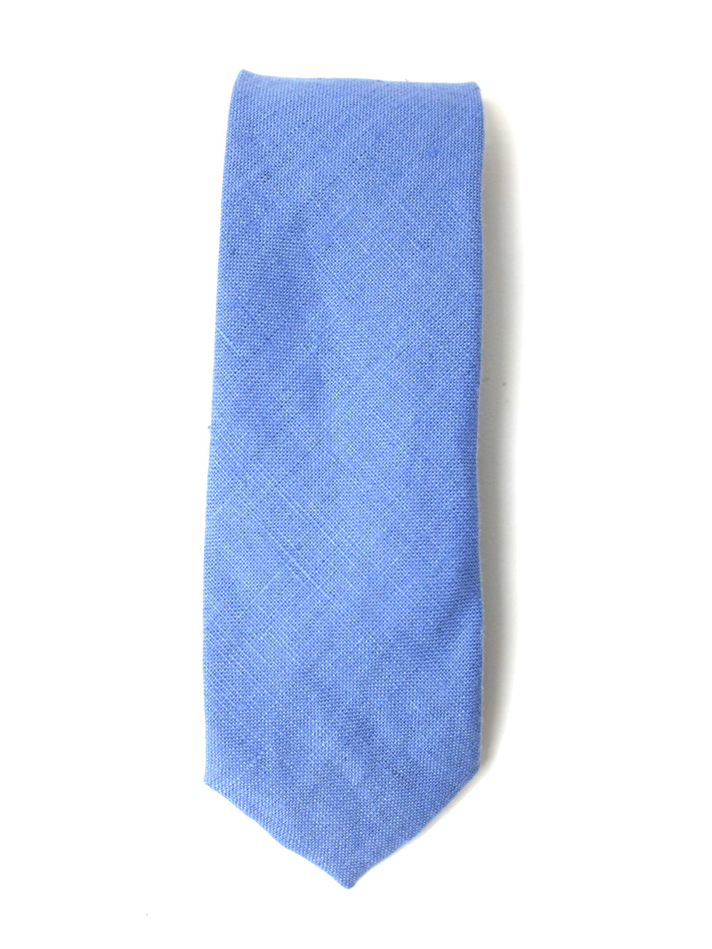 Vintage POLO RALPH LAUREN Blue Linen Tie Made in Italy Skinny 3"